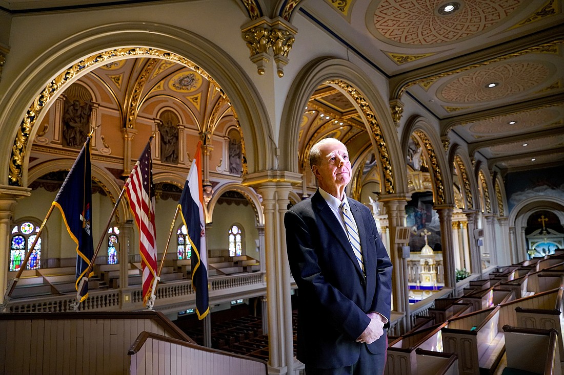 Cantor and sacrosanct John Rodier, who celebrates 50 years of service. on Thursday, March 9, 2023, at the Historic St. Mary's Church on Capitol Hill in Albany, N.Y.  Cindy Schultz for The Evangelist