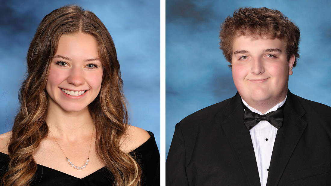 Emily Paglia, valedictorian, and Scott Taylor, salutatorian, of Catholic Central School's class of 2023. (Provided photos)