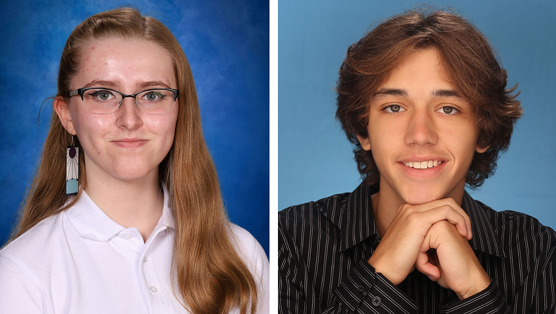 Jessica Barnes, valedictorian, and Aidan Dunne, salutatorian, of Saratoga Central Catholic School's class of 2023. (Provided photos)