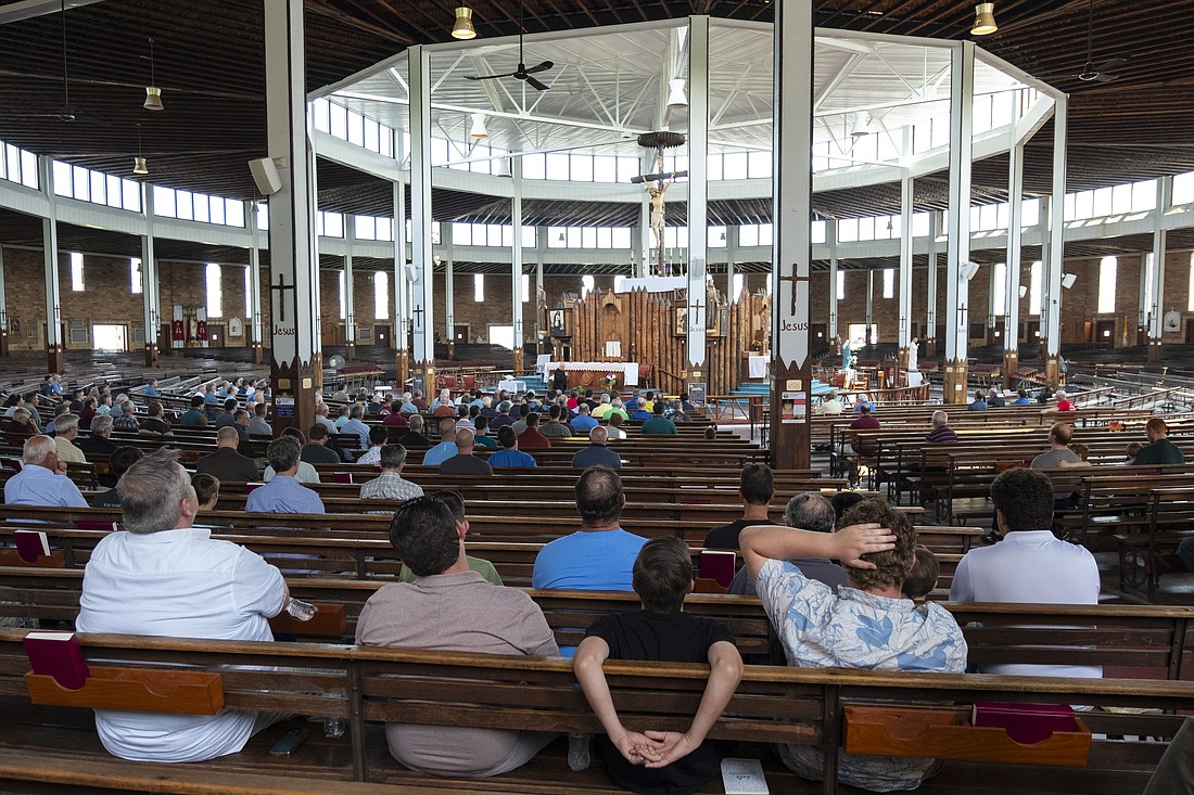 The Step Up Men’s Conference at The Shrine of Our Lady of Martyrs in Auriesville on August 12, 2023.