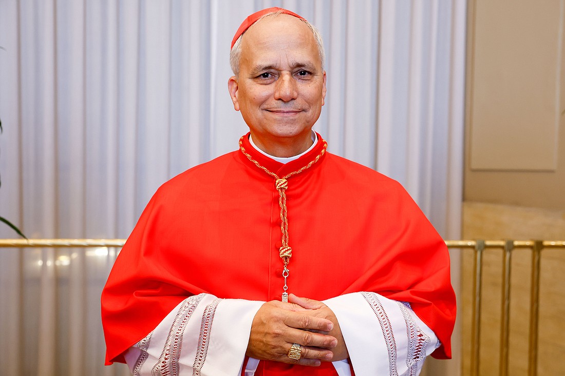 Chicago-born Cardinal Robert F. Prevost, prefect of the Dicastery for Bishops, poses for a photo in the Apostolic Palace at the Vatican after the consistory where Pope Francis made him and 20 other prelates cardinals Sept. 30, 2023. (CNS photo/Lola Gomez)