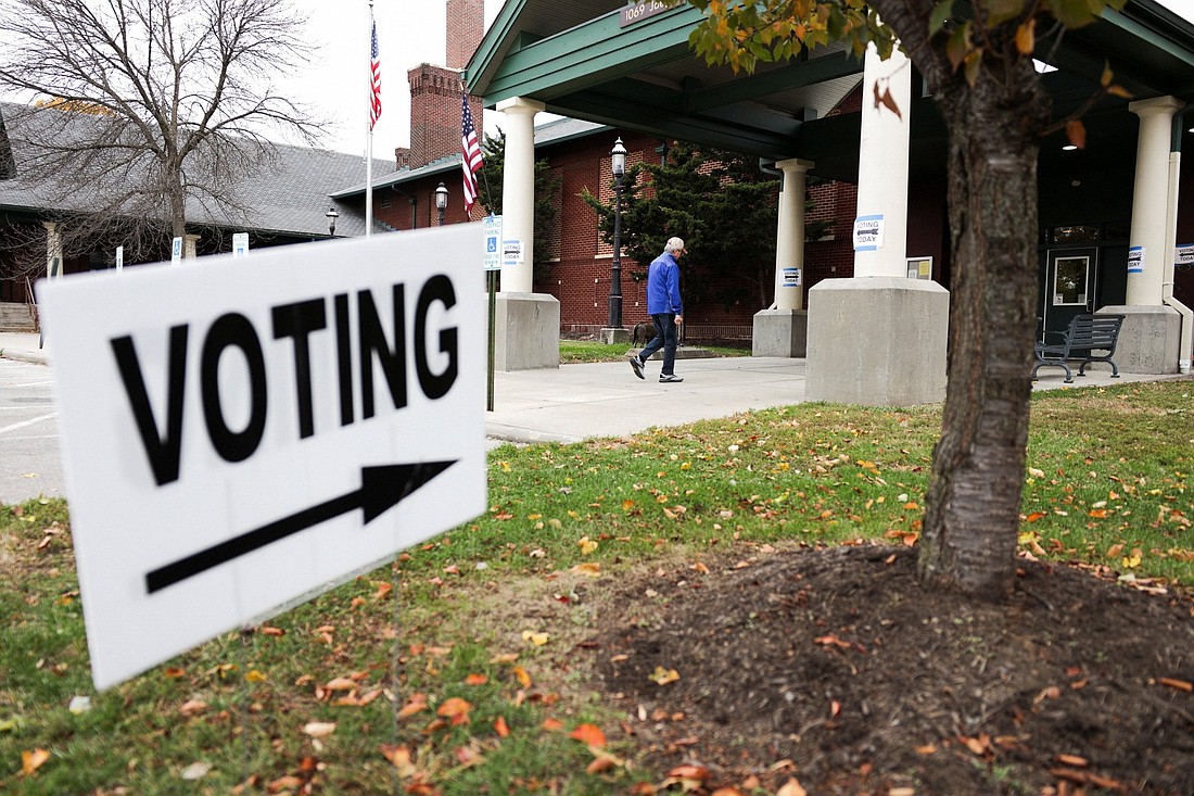 A enters a polling station in Columbus Nov. 7, 2023, as voters go to the polls in Ohio over Issue 1, a referendum on whether to enshrine expansive legal protections for abortion in the state constitution, which the state's Catholic bishops have vigorously opposed. (OSV News photo/Megan Jelinger, Reuters)