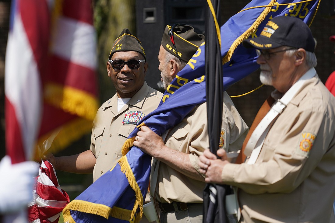 U.S. military veterans are seen during Memorial Day ceremonies in St. James, N.Y., May 29, 2023. Veterans Day is celebrated annually in the U.S. on Nov. 11. (OSV News photo/Gregory A. Shemitz)