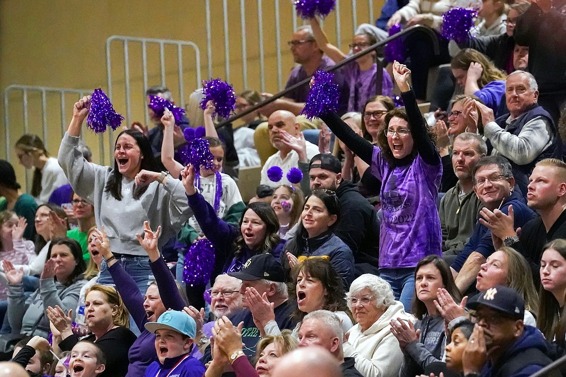 Catholic Central fans cheer for their team  in the Class A state final basketball game against Walter Panas on Saturday, March 16, 2024, at Hudson Valley Community College in Troy, N.Y.  Cindy Schultz for The Evangelist
