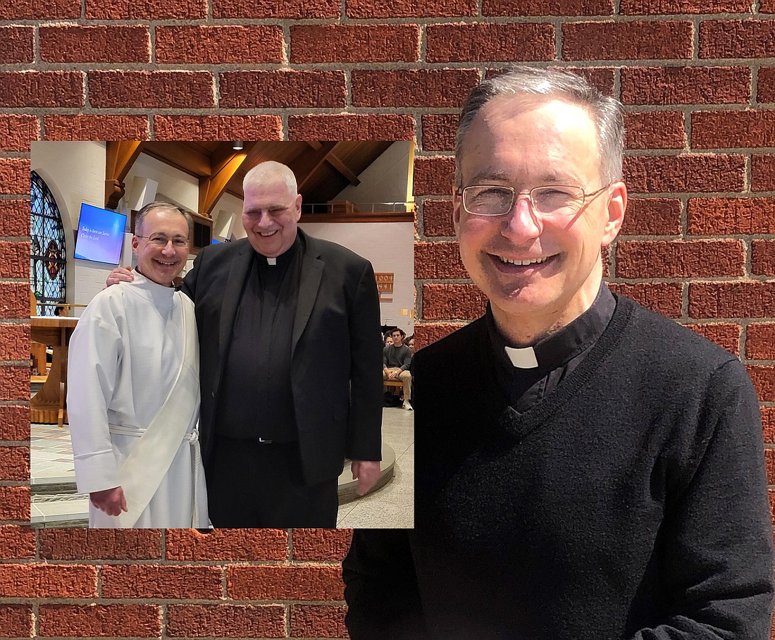 Deacon Tom Fallati spent his pastoral year at the St. Kateri Tekakwitha Parish in Schenectady and is shown with Father Robert Longobucco, pastor.
