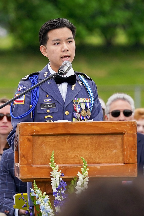 Valedictorian Alexander Do address fellow graduates during commencement exercises on Saturday May 18, 2024, at La Salle Institute in Troy, N.Y.  Cindy Schultz for The Evangelist