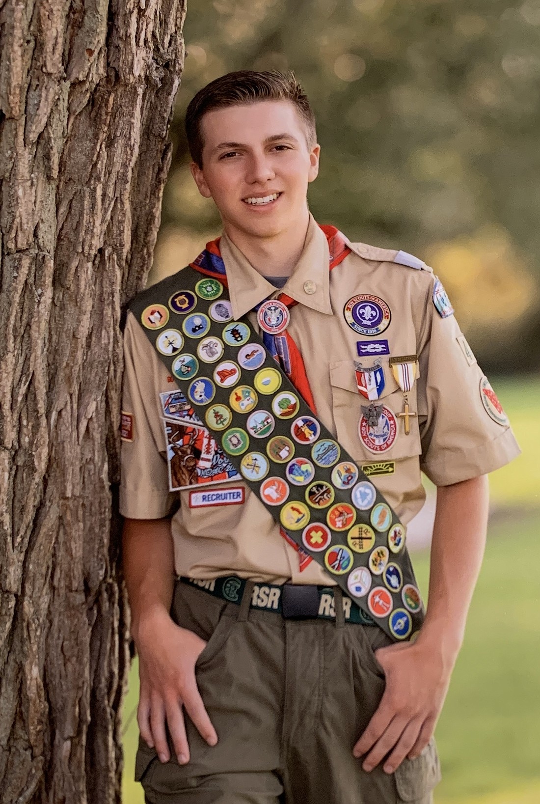 Owen Compani completed 70 merit badges throughout his Scouting career and he earned Eagle Scout rank at 13. For his Eagle Scout project, Compani created an outdoor Rosary walk at his parish. (Photo provided)