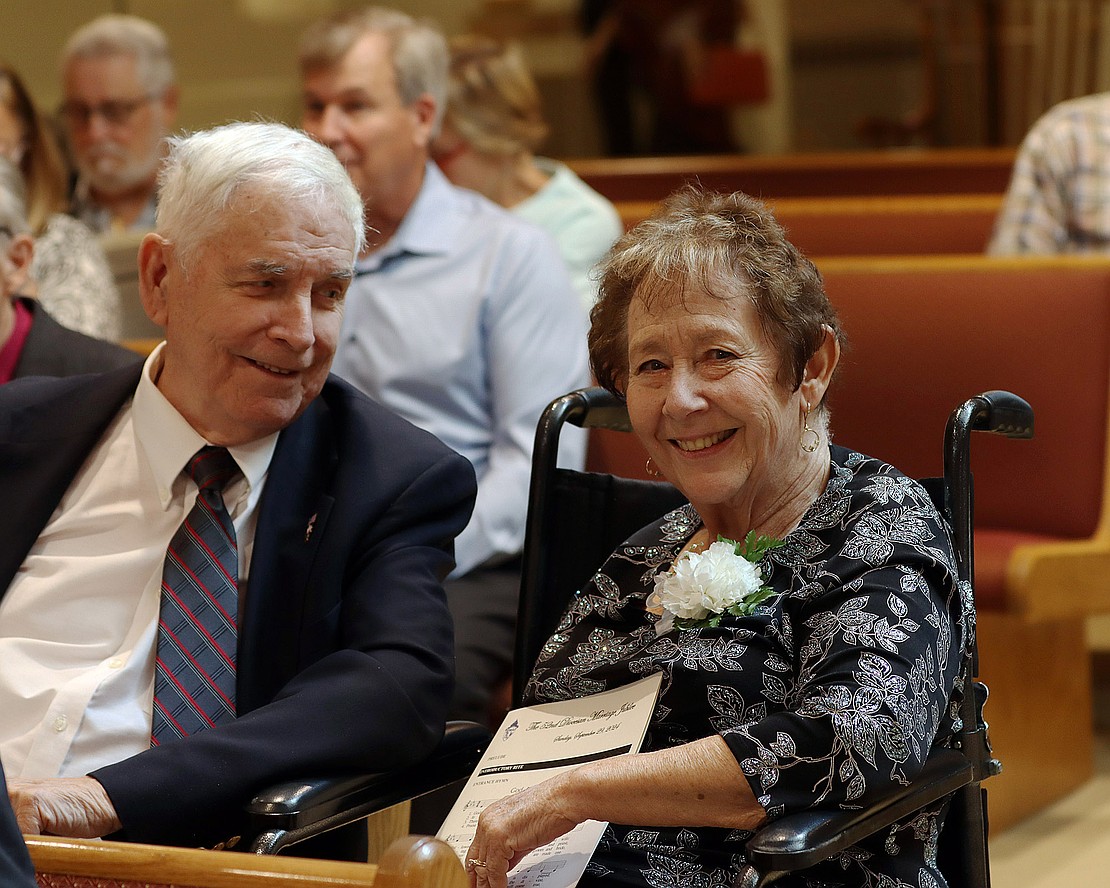 Thomas and Joanne Stanton, married 60 years from Saratoga Springs, attend the 52nd Annual Diocesan Marriage Jubilee Celebration at Christ Our Light Church on Sept. 29. (Tom Killips photo)