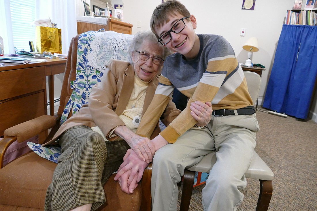 Henry, a ninth grader at Albany High School, finally got to meet his pen pal, Sister Maria Norton, CSJ, and celebrate her birthday. (Photos provided)