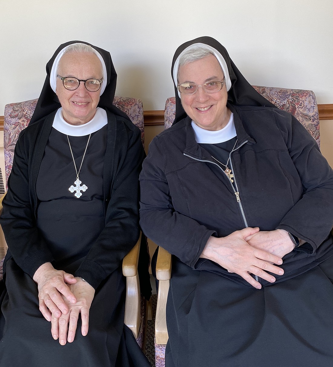 The Sisters of the Resurrection - shown in the photo are Sister Mary Krystyna (l.) and Sister Teresa Grace Baillargeon - serve in diocesan and parish work, schools, health care, and service to the poor. (Photo provided)