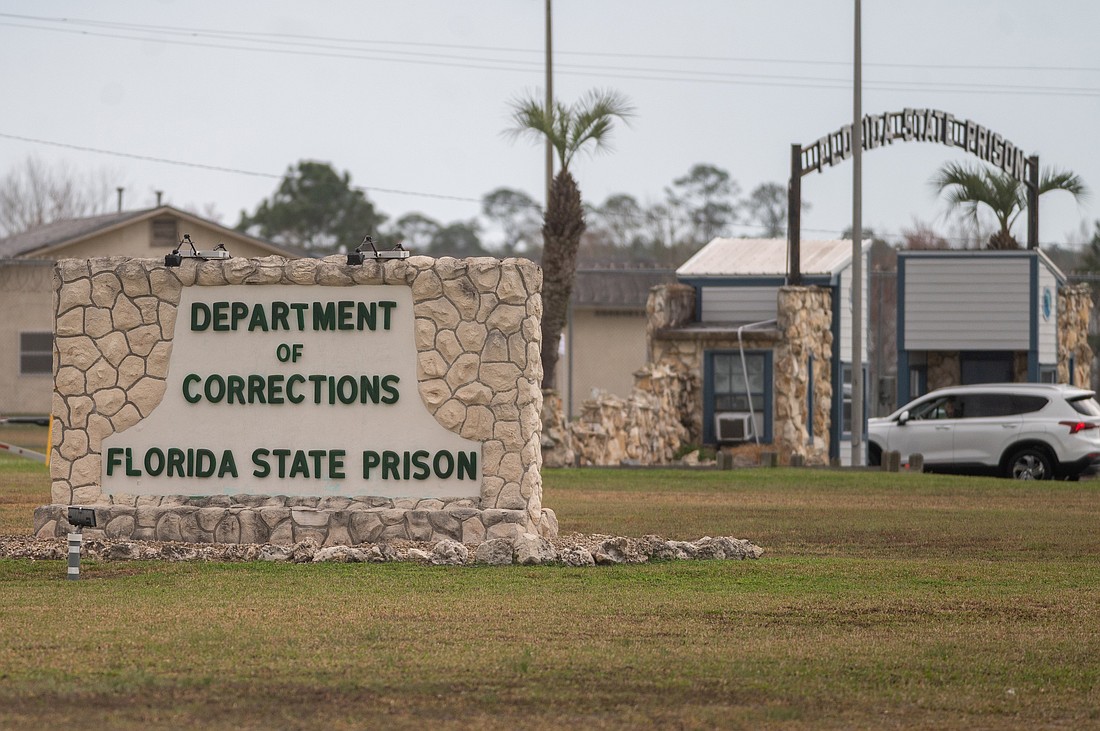 The entrance sign to Florida State Prison in Raiford is pictured on Feb. 13, 2025, just hours before the execution of James Ford. Ford was convicted in the 2001 murders of Gregory and Kimberly Malnory in Duval County and spent nearly 24 years on death row. Florida State Prison is the site where all state executions are carried out. (OSV News photo/Fran Ruchalski, courtesy St. Augustine Catholic)