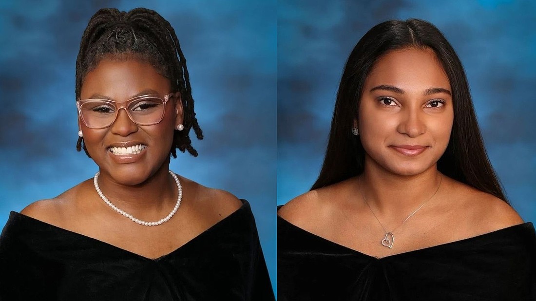 Notre Dame-Bishop Gibbons Valedictorian Naila Monae Fulton and Salutatorian Angelika Cecil