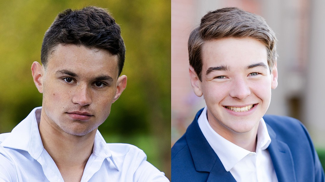 Saratoga Central Catholic Valedictorian Raphael Sanok and Salutatorian David Mattes