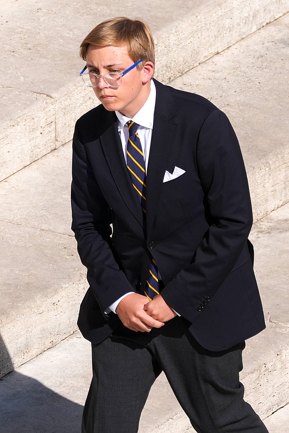Michele Acutis, brother of St. Carlo Acutis, walks after doing the first reading at the canonization Mass in St. Peter’s Square at the Vatican Sept. 7, 2025. (CNS photo/Lola Gomez)