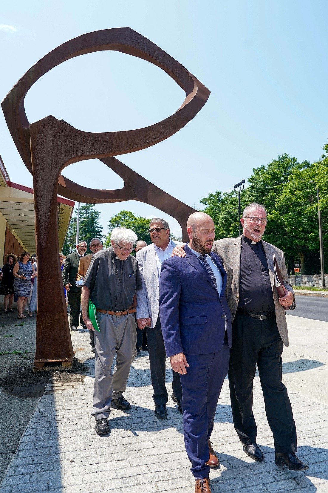 The Diocese of Albany has always been at the forefront of the Jewish-Catholic dialogue. In 1986, the first reconciliation service in the world between Jews and Catholics was held at the Cathedral of the Immaculate Conception in Albany. And last summer, Father James J. Kane, director for the diocesan Commission for Ecumenical & Interreligious Affairs, led a Jewish-Catholic gathering titled “Stand up to Hatred of Jews” at the famed Portal statue that faces out on Madison Avenue in Albany. (Cindy Schultz photo)