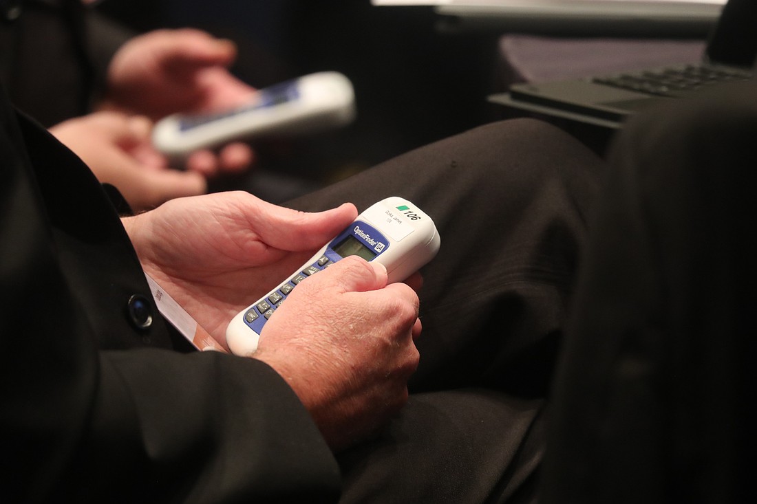 Bishops vote during a Nov. 11, 2025, session of the fall general assembly of the U.S. Conference of Catholic Bishops in Baltimore. (OSV News photo/Bob Roller)
