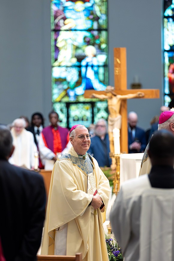 Bishop Mark W. O'Connell is shown after he is installed as the 11th Bishop of Albany at St. Edward the Confessor in Clifton Park on Friday, December 5, 2025. (Patrick Dodson photo)