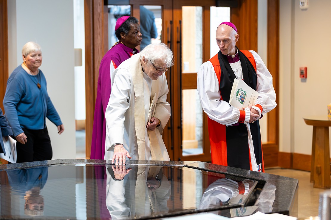 Civic leaders, honored guests, ecumenical leaders, deacons, priests, bishops and cardinals process into St. Edward the Confessor Church during Bishop Mark O'Connell's Installation Mass on Dec. 5. (Patrick Dodson photo for The Evangelist)