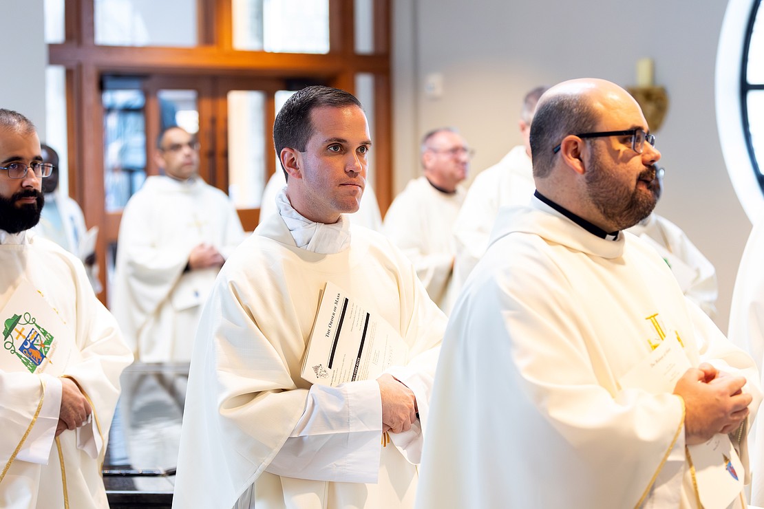 Civic leaders, honored guests, ecumenical leaders, deacons, priests, bishops and cardinals process into St. Edward the Confessor Church during Bishop Mark O'Connell's Installation Mass on Dec. 5. (Patrick Dodson photo for The Evangelist)
