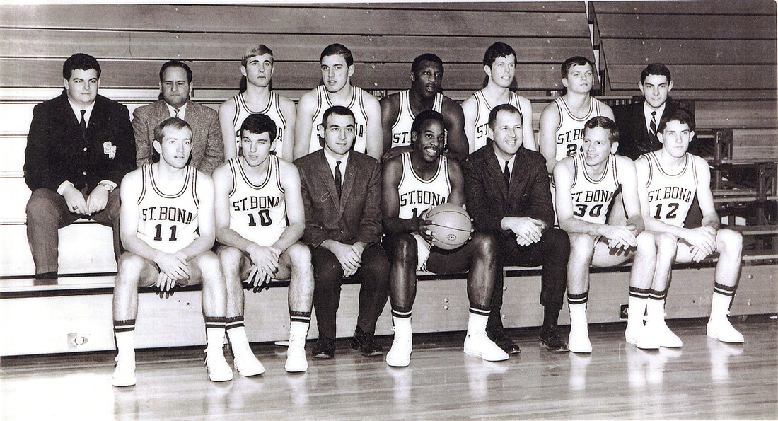 The 1967-68 St. Bonaventure basketball team — with future NBA great Bob Lanier — finished the season with a 23-2 record and was ranked as high as No. 3 in the country. That team and the history of the program are part of a new documentary titled “Brown ’n White: The Heart of Bona’s Basketball,” by Albany filmmaker Michael Camoin. (Photo provided)