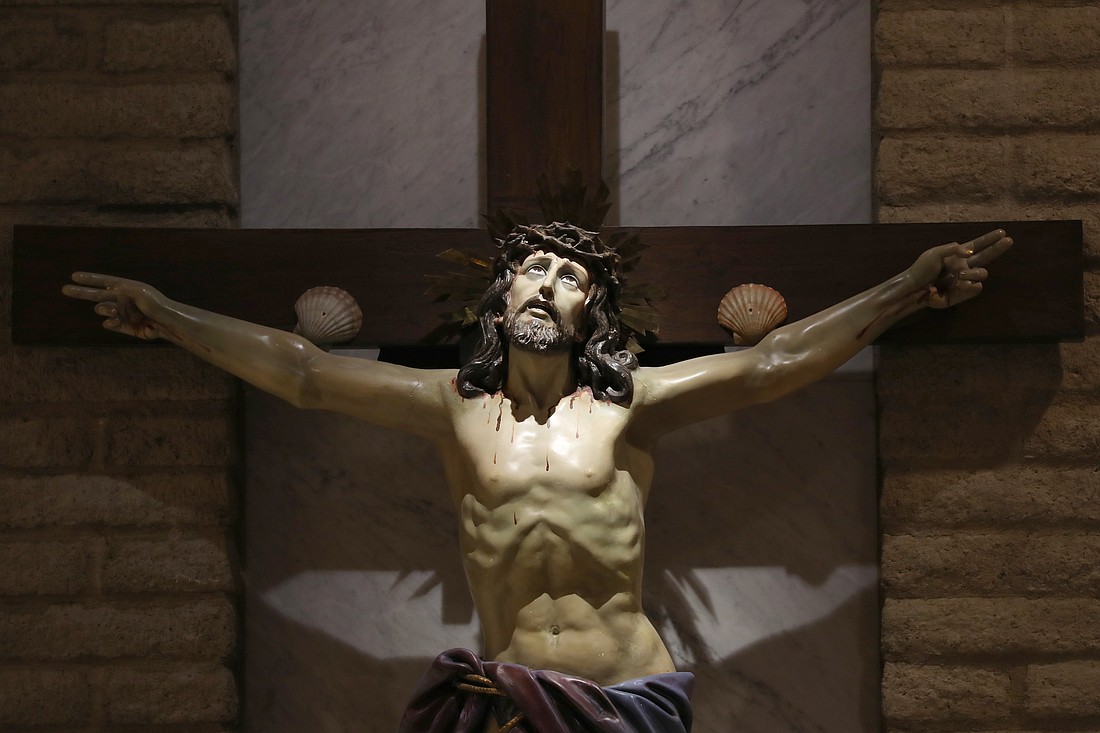 A crucifix is seen at Sacred Heart Church in Prescott, Ariz., Feb. 14, 2024. (OSV News photo/Bob Roller)