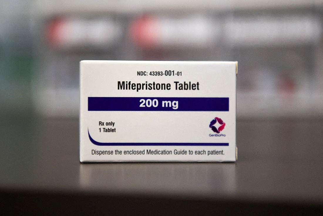 A box containing a mifepristone tablet is pictured Feb. 28, 2023. The Trump administration has sought to block challenges to mifepristone in multiple states. (OSV News photo/Callaghan O'Hare, Reuters)
