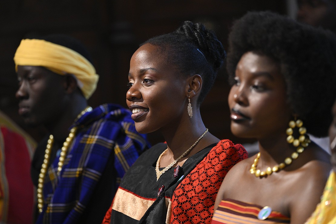 Women listen as Pope Leo XIV celebrates Mass at the Basilica of St. Augustine in Annaba, Algeria, April 14, 2026. (OSV News photo/Simone Risoluti, Vatican Media)