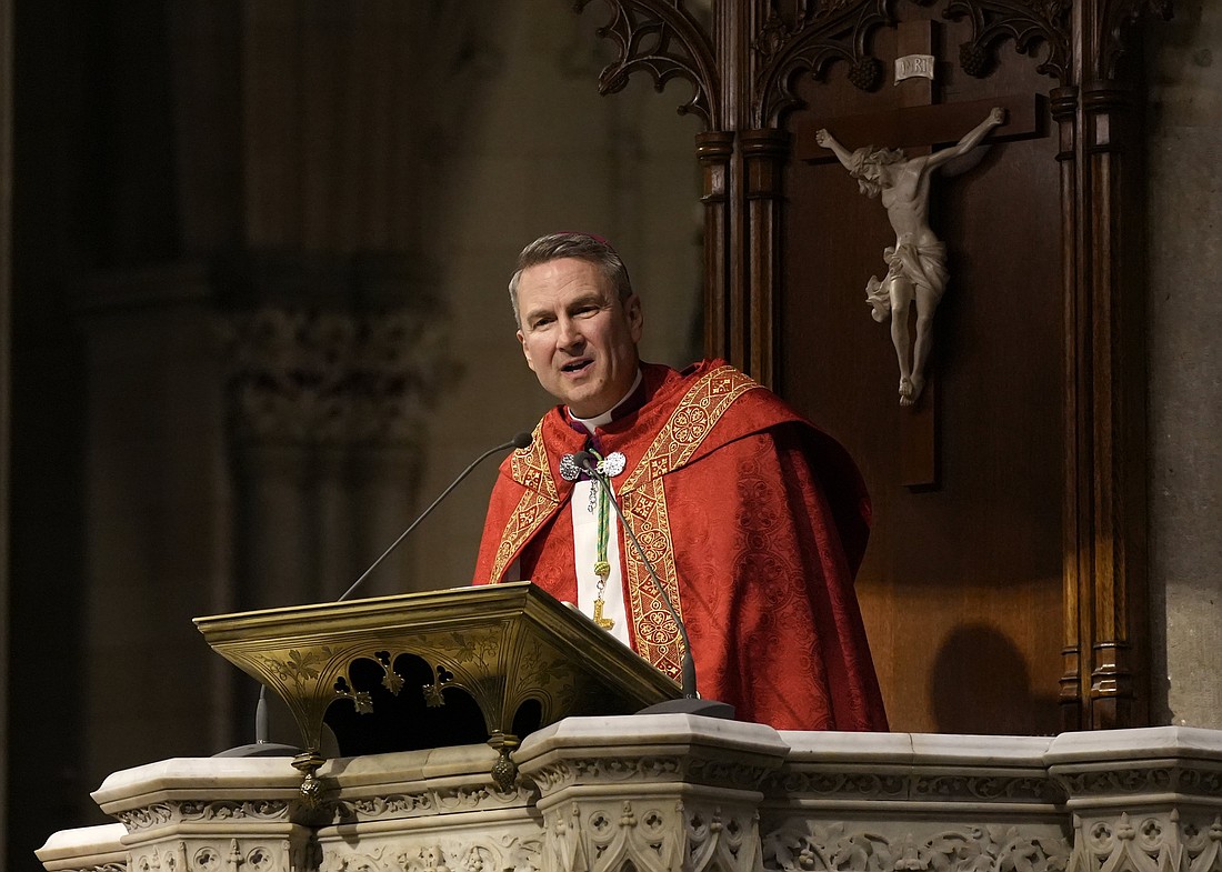 Archbishop Ronald A. Hicks delivers the homily during evening prayer at St. Patrick's Cathedral in New York City Feb. 5, 2026, on the eve of his formal installation as archbishop of the Archdiocese of New York. In a May 1 statement, Archbishop Hicks announced the archdiocese has proposed an $800 million settlement to resolve some 1,300 abuse claims involving clergy and staff brought under lookback laws in that state. (OSV News photo/Gregory A. Shemitz, The Good Newsroom)