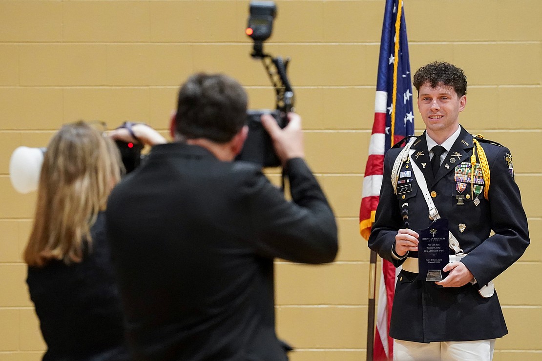 Graduate Henry Joyce, who received the NYS Attorney General Civic Ambassador Award, poses for a picture following their commencement exercises on May 29 at Christian Brothers Academy in Colonie. (Cindy Schultz photo for The Evangelist)