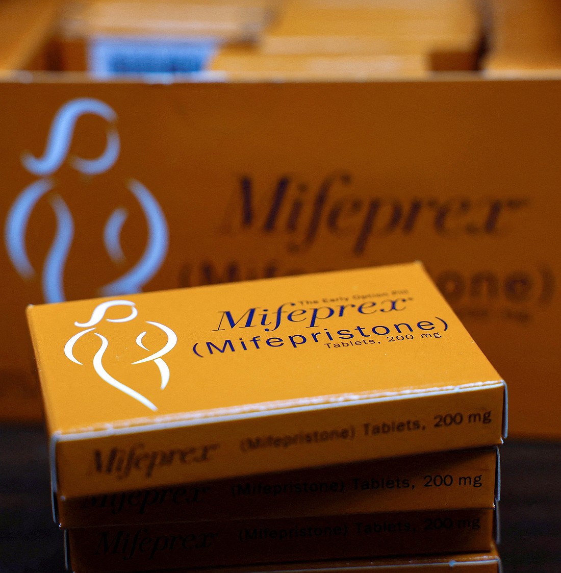 Boxes of mifepristone under the label Mifeprex are seen April 9, 2024, at Alamo Women's Clinic in Carbondale, Ill. In a letter posted July 27, 2026, the U.S. Conference of Catholic Bishops issued a nationwide call to prayer and action from now to the end of October, Respect Life Month, to stop the spread of abortion pills. (OSV News photo/Evelyn Hockstein, via Reuters)