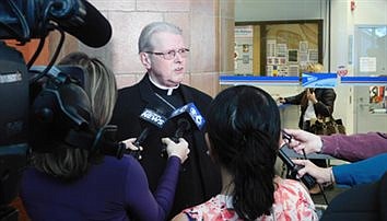 Bishop talks with the media on new appointment