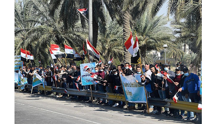 Pope Francis arrived in Baghdad, Iraq on Friday for his historic four-day visit to the Middle East nation. It is the first time a pope has ever visited Iraq and Pope Francis’ first foreign trip in 15 months because of the COVID-19 pandemic. The visit was to promote peace, tolerance and equality in the troubled nation.   Caption: People cheer as Pope Francis arrives for a welcoming ceremony at the presidential palace in Baghdad on March 5. (CNS photo/Vatican Media)