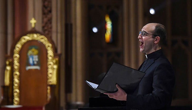 The Diocese of Albany held its seventh annual Concert for Vocations at the Cathedral of the Immaculate Conception in Albany on Aug. 3. Following Holy Hour and Benediction, Bishop Edward B. Scharfenberger, along with priests, deacons, religious discerners and laity, performed during the concert which mixed classic and contemporary music. Bishop Scharfenberger performed “The Impossible Dream” from Man of La Mancha as well as "Fratello Sole, Sorella Luna" (Brother Sun, Sister Moon). To watch the concert, head to rcda.org.  Caption: Father Samuel Bellafiore, along with Alexander Turpin singing and Father Matthew Duclos on piano, sang from “Five Mystical Songs:” I got me flowers, The Call and Easter.  Photos by Cindy Schultz 