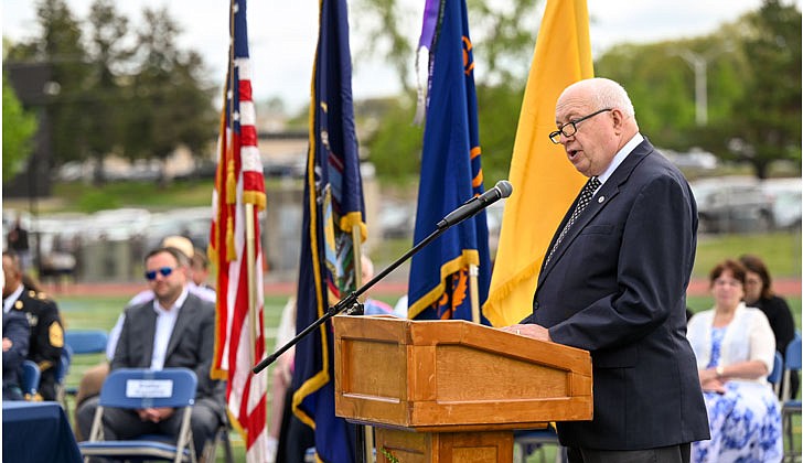 La Salle Institute honored its graduating class of 2022 — the last all-male class — with a formal, in-person commencement ceremony May 14 on the school’s athletic field. The ceremony featured John Thero ’79, former president and CEO of Amarin Corporation, as guest speaker. “I am exceptionally proud of this group of young men. They have conquered challenges and persevered despite unprecedented challenges, and they have proven to be extraordinary,” said La Salle Institute President and Head of School Joseph Raczkowski ’72. “They will attend college this fall at Notre Dame, Cornell University, UNC-Chapel Hill and The Citadel, to name a few. 18 young men will continue their athletic careers in college, including four at the Division 1 level. To say I am proud is an understatement, and I have no doubt they will go on to have great success in college and life.” Members of the class of 2022 were accepted to 141 colleges and universities in 28 states and the District of Columbia and earned more than $12.4 million in scholarships. In October 2020, La Salle announced its Mission Expansion Initiative, a shift to a co-educational model which began in September 2021.  Head of School Joseph B. Raczkowski welcomes graduate and their families and friends.   Cindy Schultz photos for The Evangelist