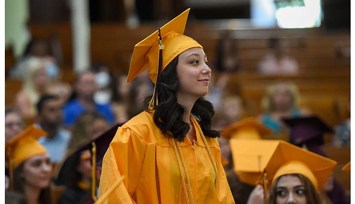 Notre Dame-Bishop Gibbons School held its Commencement Ceremony on June 25 at St. John the Evangelist Church in Schenectady. With a 100 percent graduation rate, the 33 seniors received over $8 million dollars in scholarships and grants for college over four years. In addition, they were accepted into 65 colleges and universities in 12 states and 20 New York counties.   Graduate Lisandra O’Hea is recognized for academic achievement.  Cindy Schultz photos for The Evangelist