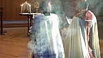 Men of Mater Christi  host eucharistic adoration