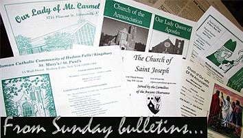From Sunday bulletins