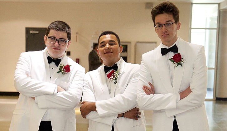 Catholic Central High School in Troy held its graduation on Saturday, June 8, at Hudson Valley Community College.   Seniors Aidan Clough, Luke Geddies and Anthony Pacini pose for a photo.   Photos by Nate Whitchurch