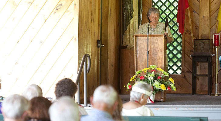 It was Saint Kateri Tekakwitha Feast Day weekend at the Saint Kateri Tekakwitha National Shrine and Historic Site in Fonda on July 13-14. Bishop Edward B. Scharfenberger celebrated Mass on Sunday along with Father James McCurry, OFM, and Father Tim Lyons. The Mass featured a smudging ritual and Four Direction Purification Ceremony.  Laura Morris gives the first reading.  Photos by Nate Whitchurch. 