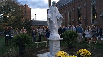 St. Mary's parish in Glens Falls unveils marble Mary statue